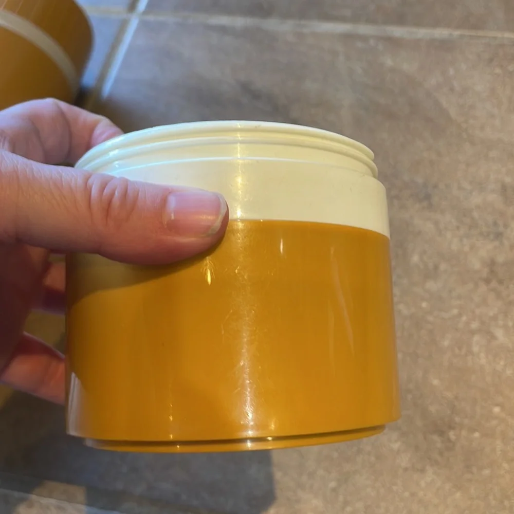 Vintage 90s butter yellow Thermos Set